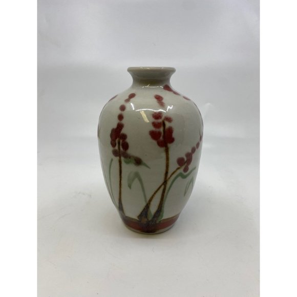 Signed Studio Pottery Handpainted Vase “West” 6” - Picture 1 of 11